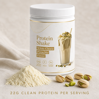 Poudre de shake protéiné végétalien à marque privée, saveur chocolat blanc pistache, sans sucre ajouté, complément alimentaire de remplacement de repas