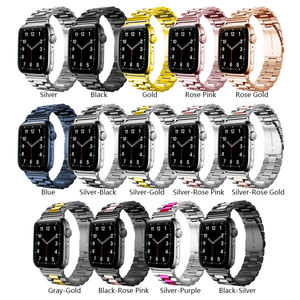 Nouveau solide 304 Double bouton fermoir en acier inoxydable métal <span class=keywords><strong>bracelet</strong></span> de montre <span class=keywords><strong>bracelet</strong></span> hommes ceinture pour Apple montres <span class=keywords><strong>iWatch</strong></span> 7 <span class=keywords><strong>Bracelet</strong></span> 41mm 45mm - Product Image 6