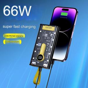 PD22.5Wโปร่งใสPower Bank 10000MAhแบบพกพาPD20W Fastชาร์จแบตเตอรี่ภายนอกสําหรับ<span class=keywords><strong>iPhone</strong></span> 15 <span class=keywords><strong>Pro</strong></span> 14 13 <span class=keywords><strong>12</strong></span> <span class=keywords><strong>PowerBank</strong></span> - Product Image 2