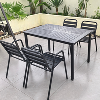 Ensemble de meubles de patio pour repas en plein air, 3 pièces, acier au carbone, alliage d'aluminium, table et chaises modernes, imperméables, cour, terrasse, balcon