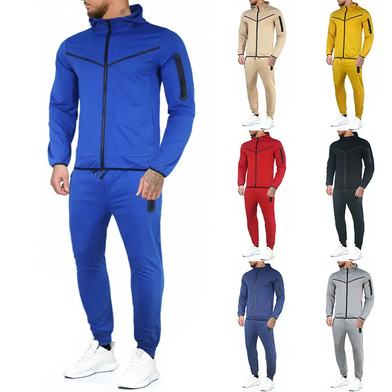Custom Hot Brand Sportswear Sweatsuit Tracksuits Cotton Stretch Training Wear High Quality Coat Man Sweatpants Sport Sets
