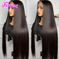Wig Rambut Asli Tanpa Lem 13x6 Pre-cut HD Lace Full Frontal, Wig Rambut Manusia Lurus Alami 13x4 HD Lace Front