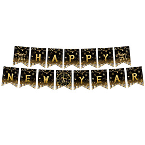Décorations de fête du Nouvel An pour 24 invités, noir et or, <span class=keywords><strong>Hello</strong></span> 2027, ensemble de vaisselle jetable, serviettes, fournitures pour fête d'anniversaire - Product Image 6