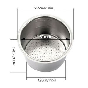 Recipiente para Café Fangze de Alta Calidad, Mecanizado por CNC, de Acero Inoxidable 304, 1 taza/2 tazas, 58 mm, para Espresso, sin Fondo - Product Image 2