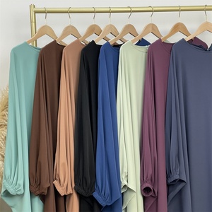 Trending Nida Solid Color Batwing Closed Abaya Basic Daily Wear Maxi <b>Dress</b> for Muslim Women With Back Zip - Product Image 2