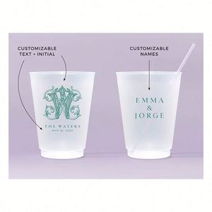 Vasos Personalizados con Retrato de Mascota, Vasos de Plástico Esmerilados para Bodas, Ecológicos, Reutilizables, Decoración para Bodas y Fiestas - Product Image 4