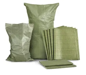 26 x 40 inches China recycled material cheap bags, Philippine 66 x 102 green color pp sack for packing carton