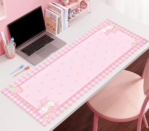 Alfombrillas de Escritorio Lindas con Diseño de Fresa y Leche, Alfombrilla de Ratón Kawaii Extragrande, Alfombrilla de <span class=keywords><strong>Teclado</strong></span> Grande Kawaii - Product Image 1