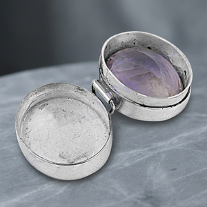 Boîte en argent sterling 925, boîte en argent antique, boîte en argent décorative boîte en pierres précieuses améthyste - Product Image 1