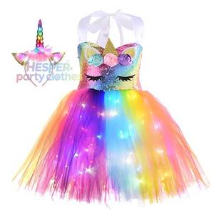 Disfraz de Princesa Unicornio con Tutú de Flores para Niñas de HP Halloween, Disfraz Infantil para Actuaciones con Accesorios para la Cabeza - Product Image 1