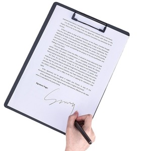 Deli 64502 Clipboard A4 <b>Plastic</b> Clip Board Light Blue Gray Writing Pad Exam Paper Holder - Product Image 5