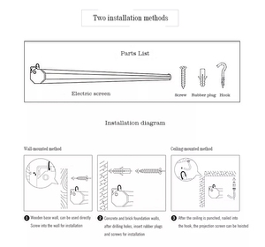 AliExpress Hot Bán 100 120 <span class=keywords><strong>inch</strong></span> 16:9 điện màn hình chiếu tường rạp hát tại nhà thay thế LCD màn hình TV cho 4K HD chiếu - Product Image 5