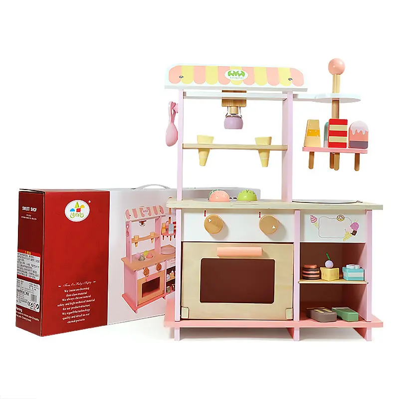 Kitchen Role Play Toys for Children Shop Wooden Best Preschool Kids Gift Set