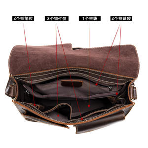 Sacs à bandoulière vintage en cuir Crazy Horse Andong de 8 pouces pour hommes, sac messager pour homme, sac à main pour le travail - Product Image 4