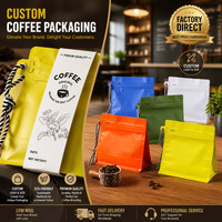 Bolsa de Empaque para Café Personalizada, Ecológica, de 500g, con Fondo Plano, Color Morado Brillante, con Cierre Zip y Logotipo