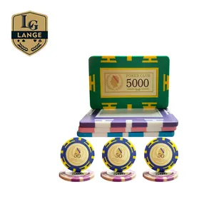 40mm/45mm/50mm Diamètre Conception Casino Jetons de Poker En Argile avec logo Autocollant Laser