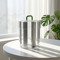 Récipient en verre rayé scellé, fait main, multifonctionnel, pour la cuisine, écologique, compatible lave-vaisselle et micro-ondes, idéal pour les cadeaux