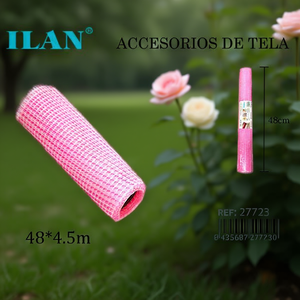 Tessuto in tulle a quadretti rosa Ilan 48x4,5m, accessorio per composizioni floreali - Product Image 2