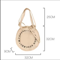 Bolsa de Lona Redonda Personalizada, Bolsa de Compras Reutilizable con Forma Única y Logotipo