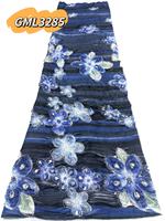 Tissu en dentelle 3D fleuri perlé avec strass et broderie de sequins, en tulle, matériau de qualité supérieure pour mariage, soirée formelle et fête