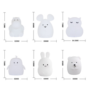 Nhà Máy Tùy Biến Trẻ Em Của Món Quà Silicone Cơ Thể Đầy Màu Sắc Vòng Mini Kích Thước Gian Hàng Bầu Không Khí Hình Dạng Động Vật LED Đèn Ngủ - Product Image 5