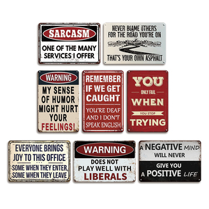 Plaque murale en métal pour bureau, <span class=keywords><strong>humour</strong></span> sarcastique, avertissement, décoration murale, cadeau pour collègue - Product Image 1