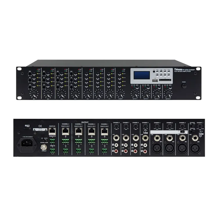 Thinuna-Preamplificador de equipo de sonido, mezclador multifuncional de ocho entradas y cuatro salidas, matriz de audio, 100-240V CA, 50/60Hz, 2 unidades