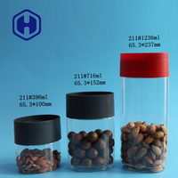 Pot en plastique ovale de 396 ml en PET, personnalisable, empilable, avec couvercle à vis, de qualité alimentaire, étanche, sans BPA, pour bonbons, sucre, gelée
