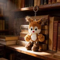 Porte-clés en peluche renard et loup, adorable breloque de sac en forme d'animal en peluche, pendentif souple à pattes tombantes pour les détaillants de jouets en gros