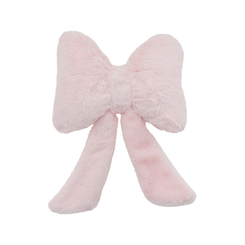 Pink Rabbit Fur Bow Ribbon Headrest