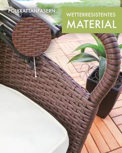 Île de soleil en osier PE avec éclairage LED + module solaire chaise longue de jardin en rotin - Product Image 5