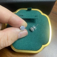 Pendientes de Plata de Ley 925 Clásicos al por Mayor, Chapados en Platino, con Moissanita Certificada de Corte Brillante, para Mujer, Aniversario, Súper Oferta