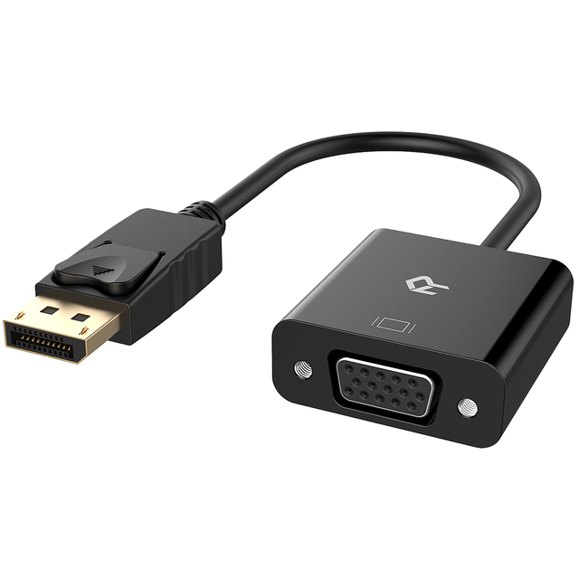 (DP) to VGA Adapter, Gold Plated Converter, Black