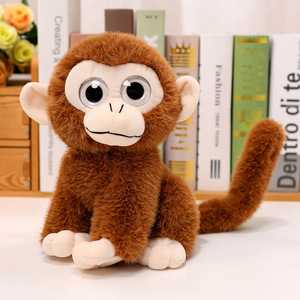Simpatico Pupazzo <span class=keywords><strong>Scimmia</strong></span> con Grandi Occhi, Super Morbido, Imbottito in Cotone PP, Scimmietta Seduta, Giocattolo per Bambini ODM - Product Image 4