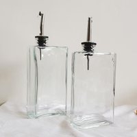 Distributeur d'huile d'olive pour la cuisine, ensemble distributeur d'huile et de vinaigre, bouteille d'huile, distributeur de sauce soja avec bec verseur en acier inoxydable