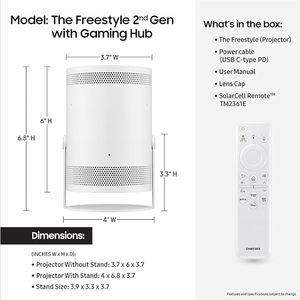 <span class=keywords><strong>โปรเจคเตอร์</strong></span>ขนาดเล็ก <span class=keywords><strong>Samsung</strong></span> <span class=keywords><strong>Freestyle</strong></span> 1080P HD ปี 2026 ความสว่าง 1000ANSI ระบบ DLP แบบพกพา รองรับ 360 องศา ความละเอียดสูงสุด 4K HDR สำหรับโฮมเธียเตอร์ - Product Image 6