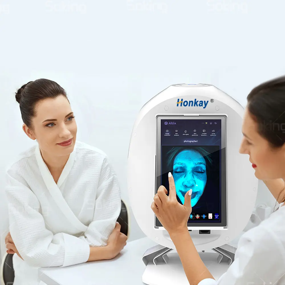 2023 yeni tasarım cilt dedektörü analiz yüz makinesi yüz tarayıcı cilt analiz makinesi pigment akne skar analizi için