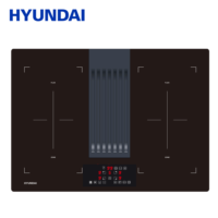 Table de cuisson à induction encastrable HYUNDAI 72CM 4 zones 7.2KW en céramique avec hotte aspirante intégrée 800m³/h pour usage domestique