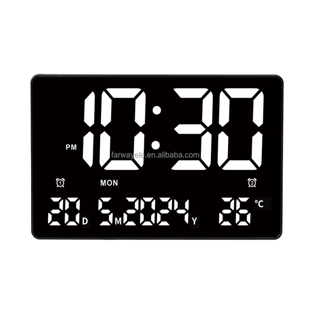 YIDA TIME Large LED Digital Display Table Wall Alarm Clock with Date, Week, Temperature Display
