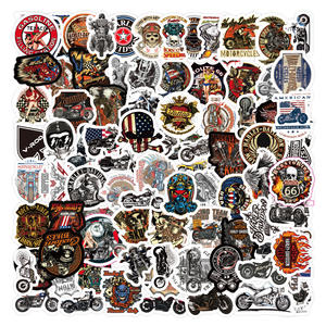 ZY0503C 50 Autocollants <span class=keywords><strong>Moto</strong></span> Harley de Haute Qualité en PVC Vinyle Imperméables pour Valise Skateboard Voyage et Vélo - Product Image 1