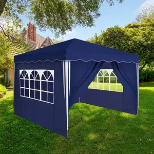 Uplion 3x3 Pavillon impermeable Pop Up Gazebo con bolsa de transporte de pared lateral, marquesina jardín fiesta dosel tienda al aire libre Gazebo