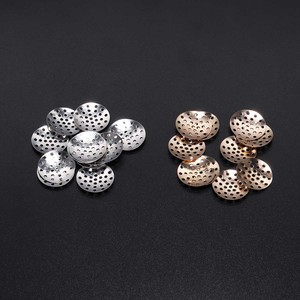 Plateau de broches rondes en métal perforé, plaqué rhodium et or KC, pour la fabrication d'accessoires capillaires, composants de bijoux de forme ronde de 12 mm - Product Image 4