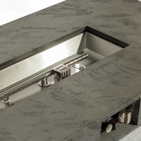 Brasero à gaz rectangulaire en métal 50000 BTU pour extérieur et intérieur, deux hauteurs réglables, pour tables, soirées de jardin