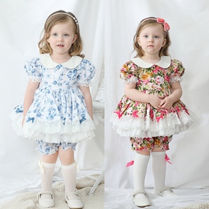 Vintage dantel yay peter pan yaka bebek fırfır yaz noel elbise çocuk İspanyol elbise tedarikçisi - Product Image 6