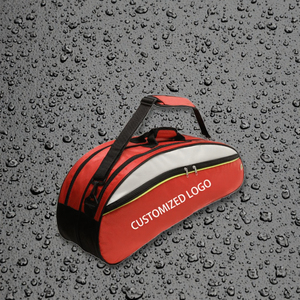 Sac de raquette en polyester rouge avec logo personnalisé, 30-40L, fermeture éclair étanche, sac de sport - Product Image 2