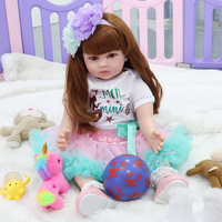 Poupées bébé fille reborn de 60 cm, poupées bébé en vinyle et silicone, corps en tissu, poupées bébé réalistes, jouets pour enfants, cadeaux de Noël