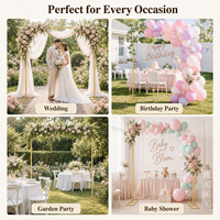 Support de toile de fond carré, Arche de mariage dorée en métal robuste, support de cadre d'arche à ballons pour la décoration de mariages, fêtes, anniversaires