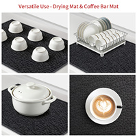 Tapis de bar à café en silicone, motif grains de café en relief, imperméable, antidérapant, pour machine à café et comptoir, tapis de séchage