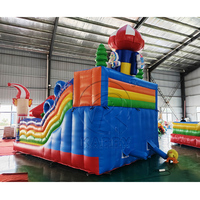 Toboggan Gonflable Double Piste Clown Park pour Location Extérieure, Château Gonflable pour Enfants, Fêtes d'Anniversaire et Activités Festives