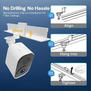 Cámara YIMMET de Doble Alimentación para Montaje en Techo o Rejilla, Funciona con Energía de Luz con Respaldo de Batería, Notificaciones de la Aplicación - Product Image 3